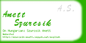 anett szurcsik business card